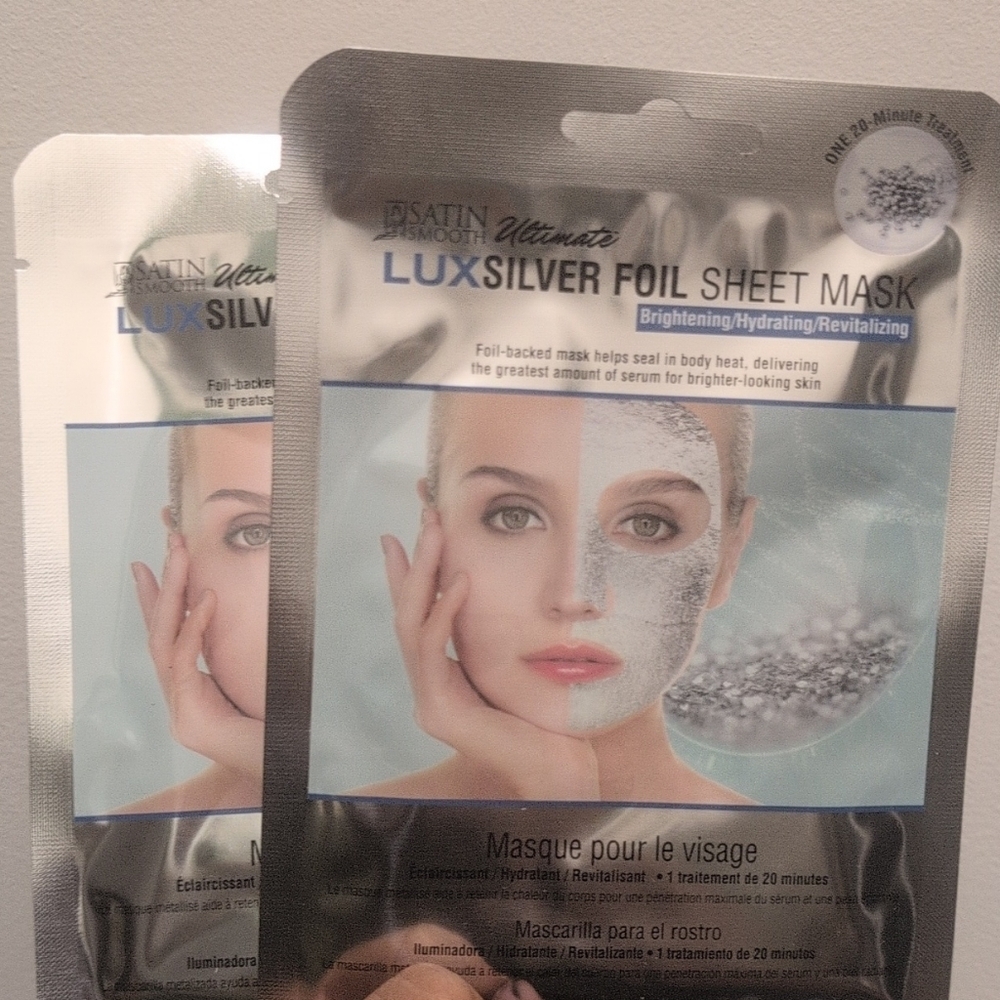 Lux Silver Foil Sheet Mask 2pk Bundle